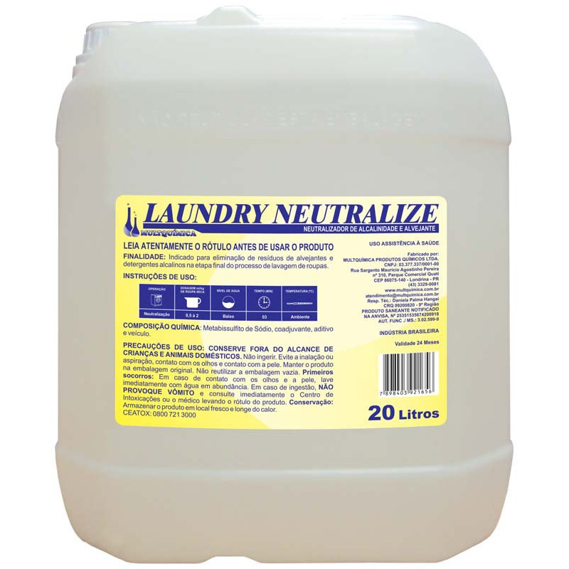 Neutralizador de Alcalinidade e Alvejante